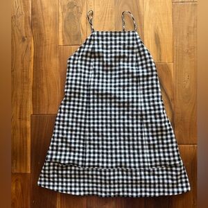 Anthropologie Black & White Gingham Halter Dress